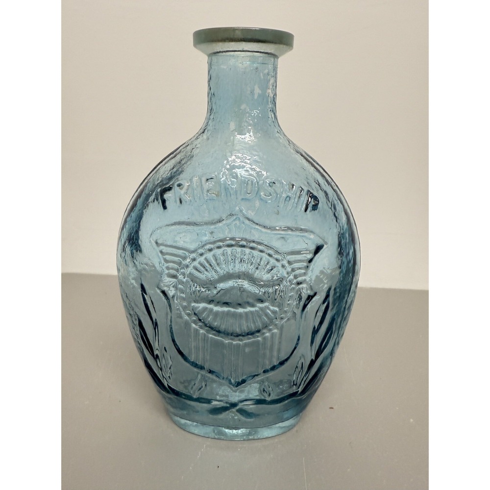 VTG 1961‎ Aqua Blue Lord Calvert Glass Whiskey Decanter "Friendship" #22